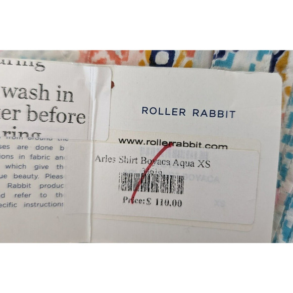 Roberta Roller Rabbit Arles Shirt TUNIC Blue White XS top NWT - Picture 10 of 12